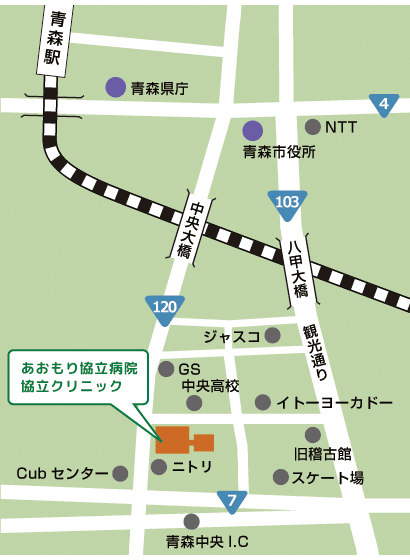 あおもり協立病院・協立クリニック 近隣地図