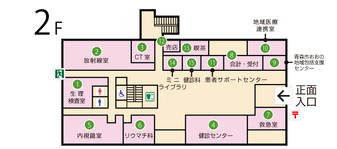 あおもり協立病院 ２階フロアマップ