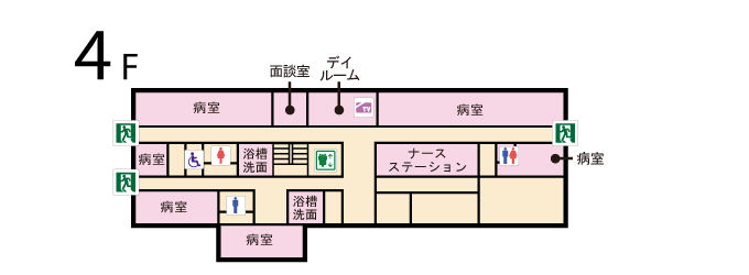 あおもり協立病院 ４階フロアマップ